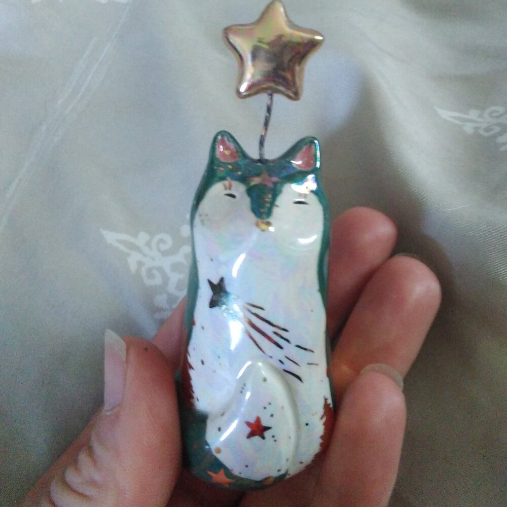 FOX handmade figurine forest and stars